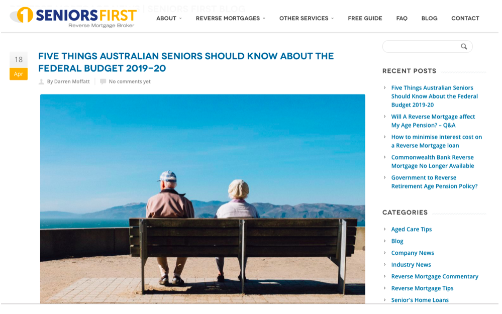 seniors blog post screenshot