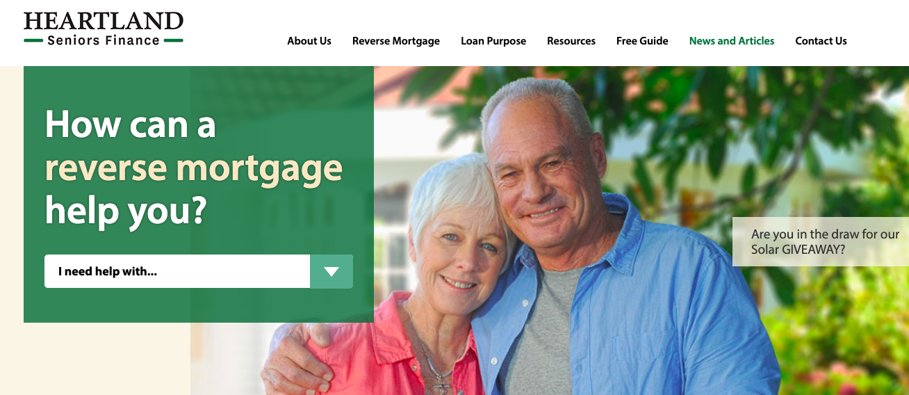 The Heartland Seniors Finance homepage